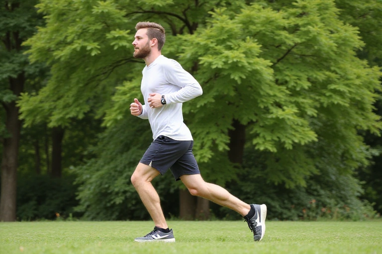 Man exercising with natural energy